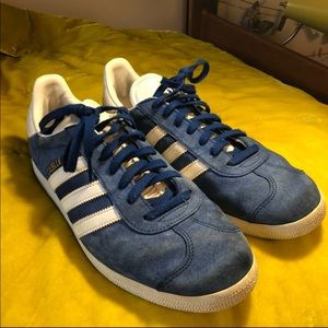 Blue Adidas Gazelles